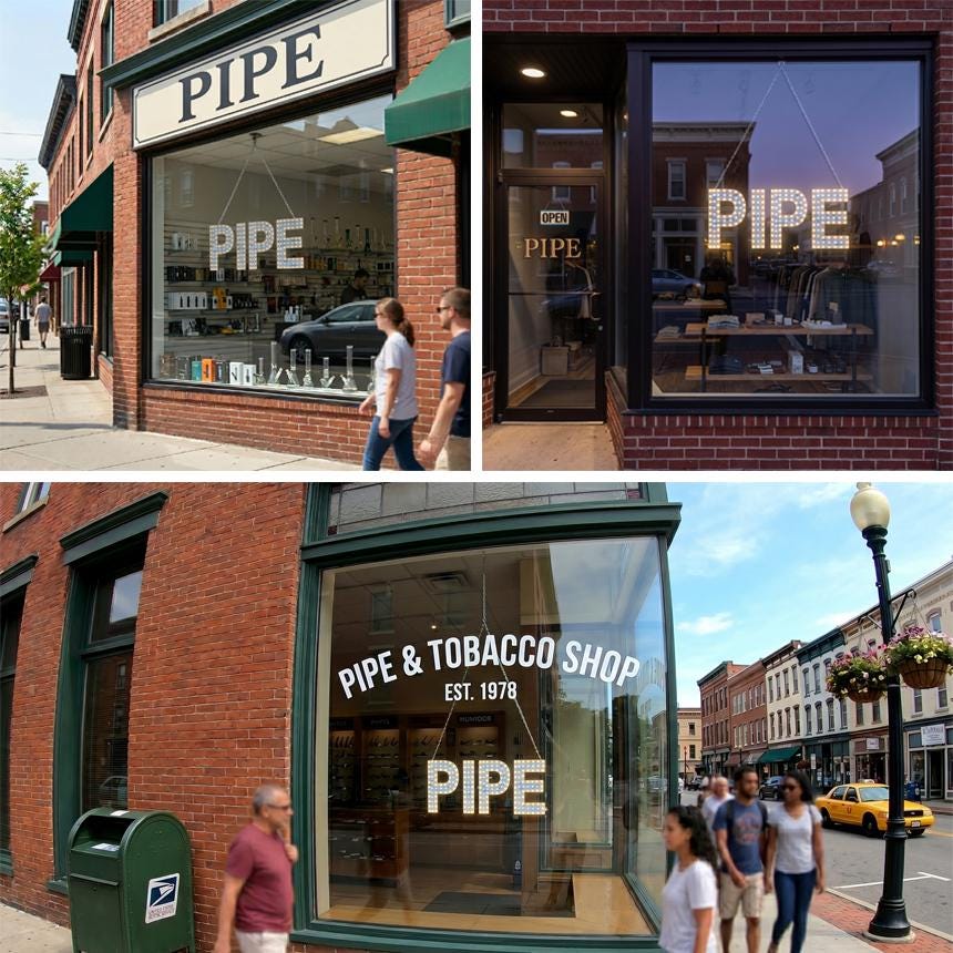 EPL PIPE Blue, LED 1G On-Off Sign, Eye-Catching Sign, Super Bright, 7"x20", Steady Illumination & Easy Installation Business Window Display