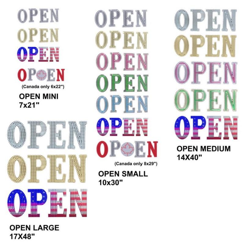 EPL OPEN Us Flag, LED 2G Blinking Sign, Eye-Catching, Super Bright, 10"x30", Remote Control & Business Decor - High Visibility Shop Display