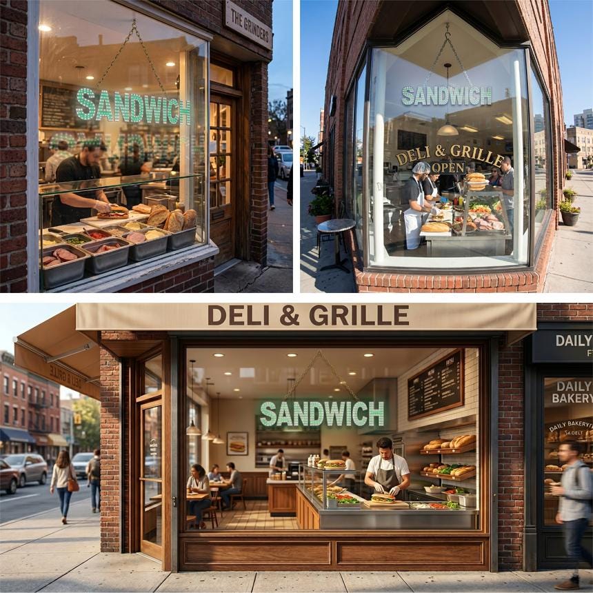 EPL SANDWICH Green, Led 2G blinking, eye-catching sign, Super Bright, 6"x30", Business decor, Food Storefront display, Restaurant signage