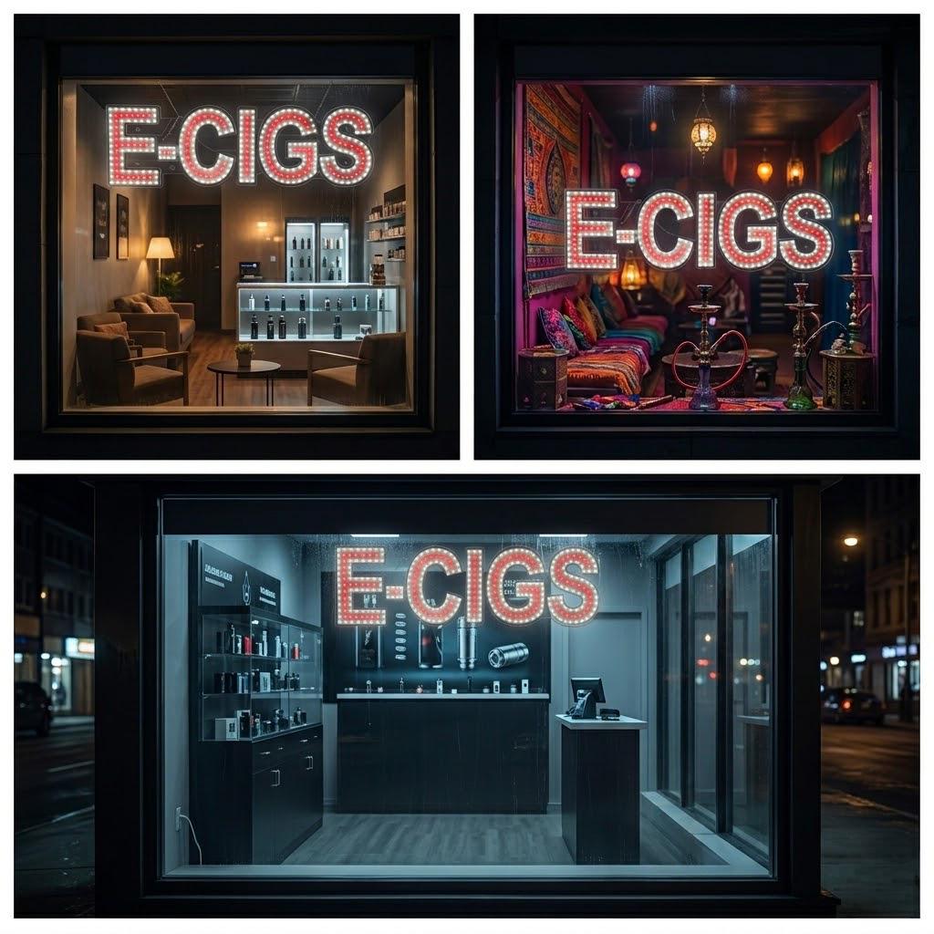 EPL E-CIGS Red, LED 2G Blinking Sign, Eye-catching Sign, Super Bright, 9"x30", Remote Control, Vape&Smoke Business decor, Storefront display