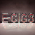 EPL E-CIGS Red, LED 3G Sparkling Sign, eye-catching sign, Super Bright, 9"x30", Remote, Vape & Smoke Business decor, Storefront display