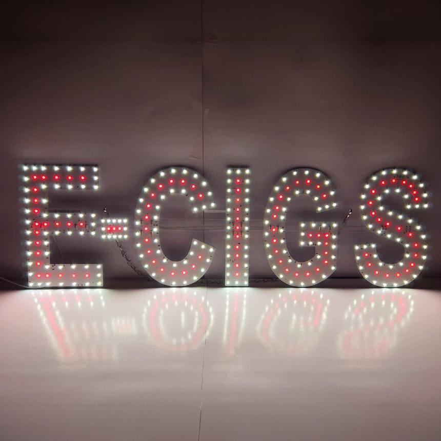 EPL E-CIGS Red, LED 3G Sparkling Sign, eye-catching sign, Super Bright, 9"x30", Remote, Vape & Smoke Business decor, Storefront display