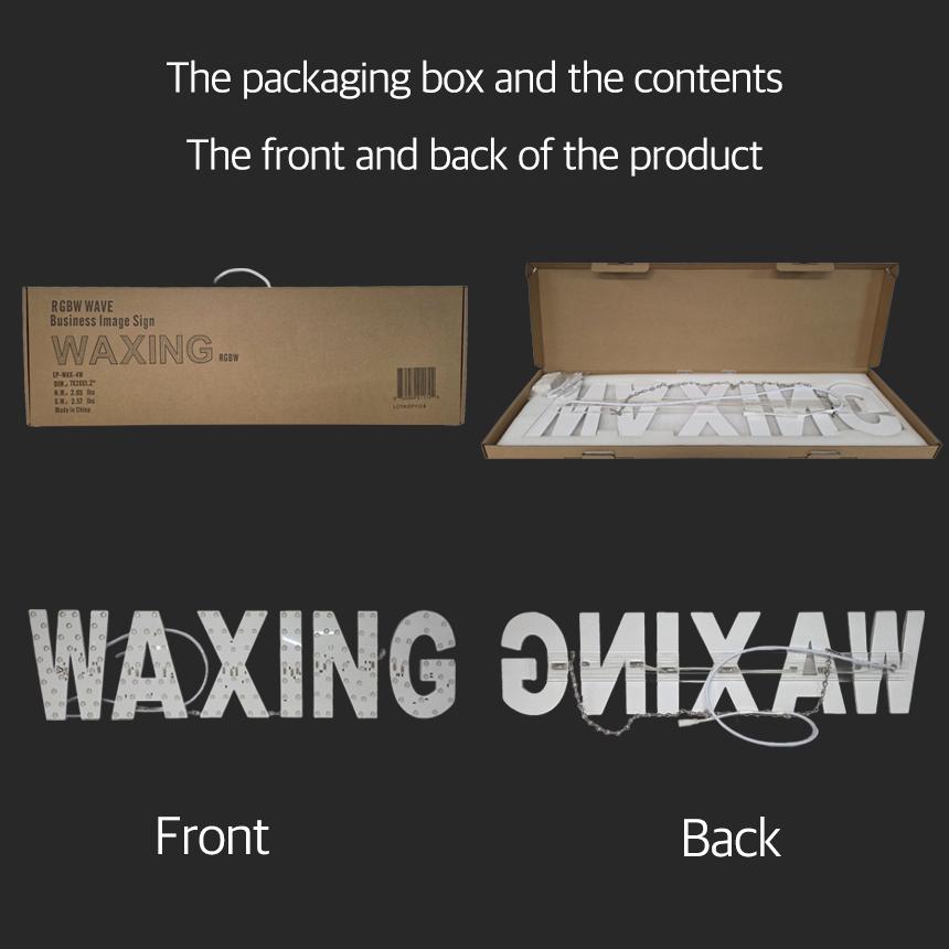 EPL WAXING RGBW, Led 4G Full-color changes sign, Eye-catching sign, Super Bright, 7"x28", Remote, Beauty Salon, Spa, Professional, Decor