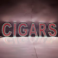 EPL CIGARS Red, LED 3G Sparkling Sign, Eye-catching, Super Bright, 8"x32", Remote Control, Smoke Tobacco Business decor, Storefront display