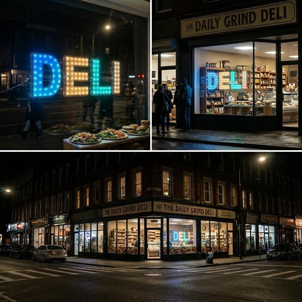 EPL DELI RGBW Wave, Led 4G Full-color changes sign, Eye-catching, Super Bright, 10"x28", Remote, Shop Window, Storefront Display, Restaurant