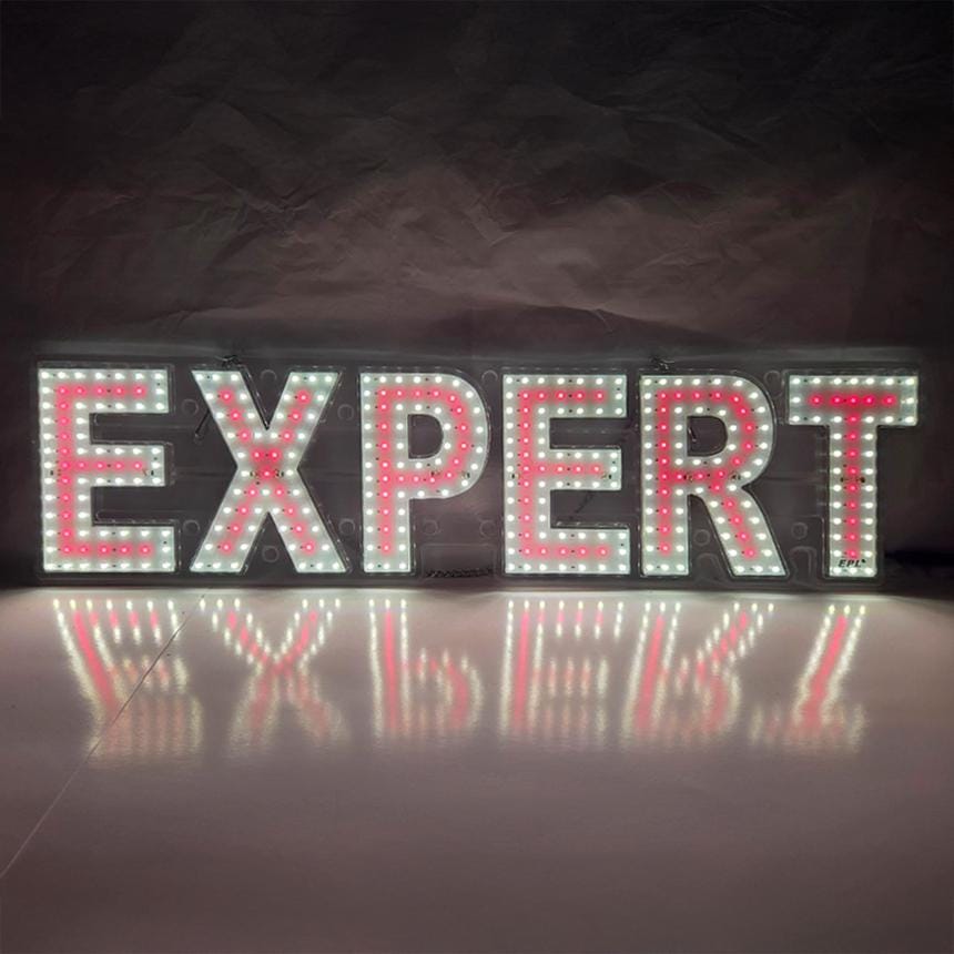 EPL EXPERT Red, LED 1G On-Off Sign, Eye-Catching, Super Bright, 6"x26", Business decor, Storefront display, Restaurant signage