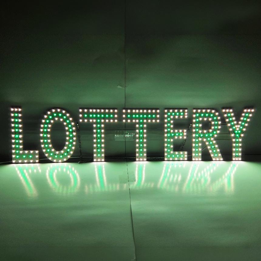 EPL Lottery green, LED 3G Sparkling sign, Eye-catching sign, Super Bright, 7"x32", Remote Control & Business Decor, Shop Advertising Display