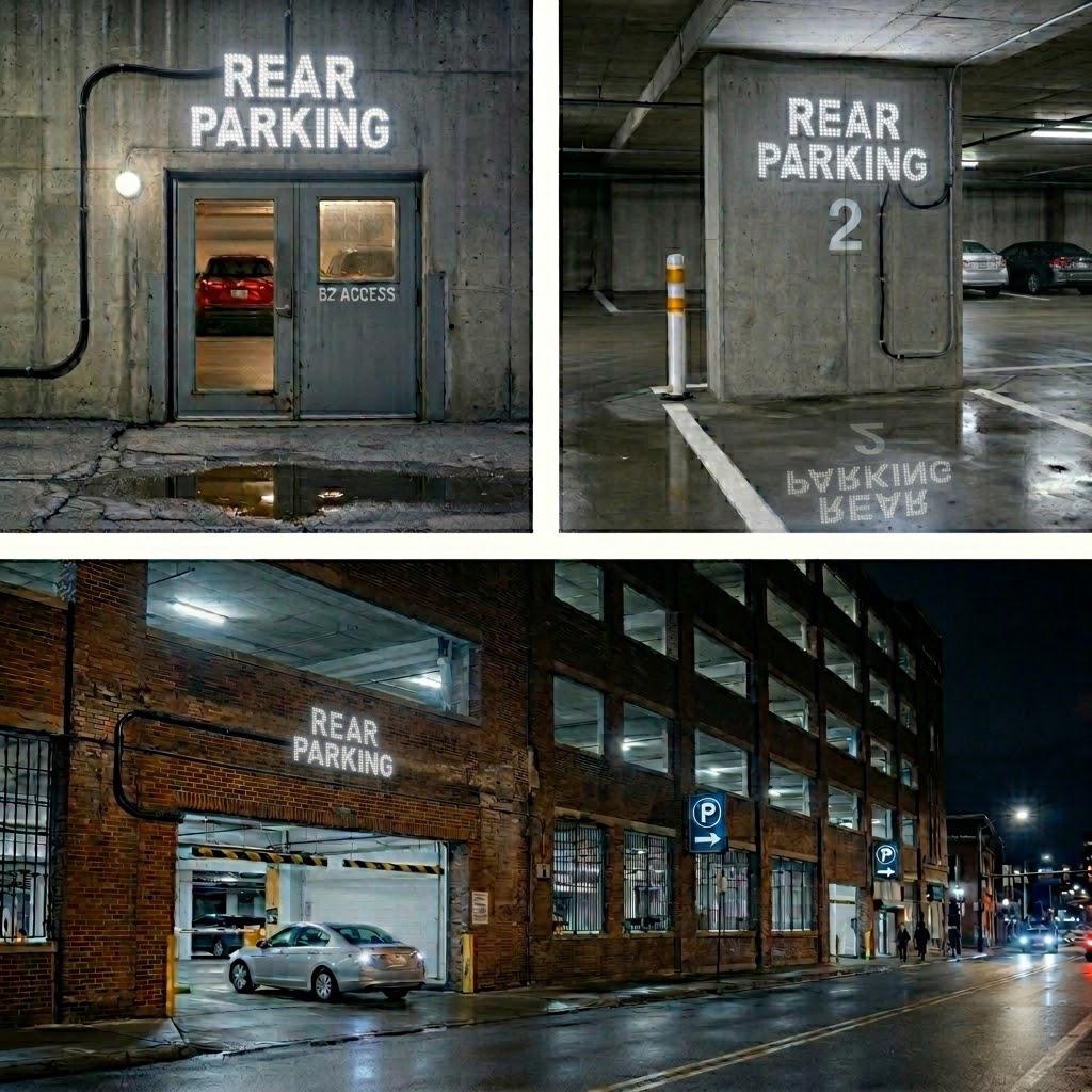 EPL REAR PARKING White, Led 2G Blinking Sign, Eye-Catching, Super Bright, 11"x24", Remote & Motion, Business decor, Storefront display