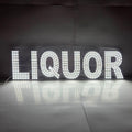 EPL LIQUOR White, LED 2G Blinking Sign, Eye-Catching, Super Bright, 7"x30", Remote, Business decor, Storefront display, Restaurant signage