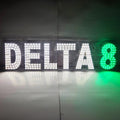 EPL DELTA8 White/Green, LED 2G Blinking Sign, Eye-catching Sign, Super Bright, 7"x30", Remote, Smoke CBD Business decor, Storefront display