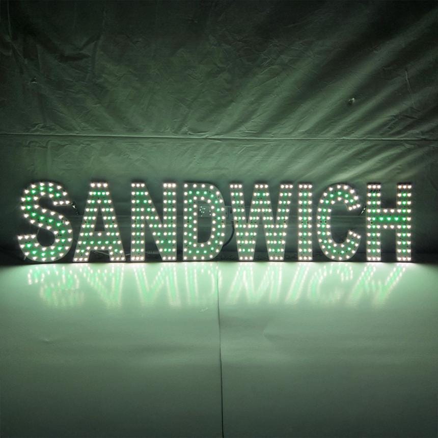 EPL SANDWICH Green, Led 2G blinking, eye-catching sign, Super Bright, 6"x30", Business decor, Food Storefront display, Restaurant signage