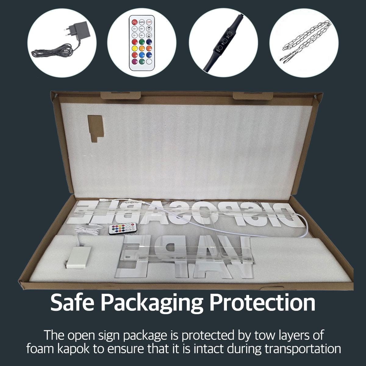 EPL Disposable Vape RGBW Wave, LED 4G Full-color changes sign, Eye-catching, Super Bright, 13"x30", Remote, Storefront display