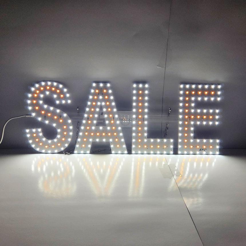 EPL SALE Yellow, LED 2G Blinking Sign, Eye-Catching, Super Bright, 8"x22", Remote, Business decor, Storefront display, Restaurant signage