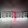 EPL BEER&WINE White/Red, Led 3G Sparkling Sign, Eye-catching, Super Bright, 7"x32", Remote, Business decor, Storefront display, Restauran