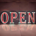 EPL OPEN Red, LED 2G Blinking Sign, Eye-catching, Super Bright, 10"x30", Remote, Business decor, Storefront display, Restaurant signage