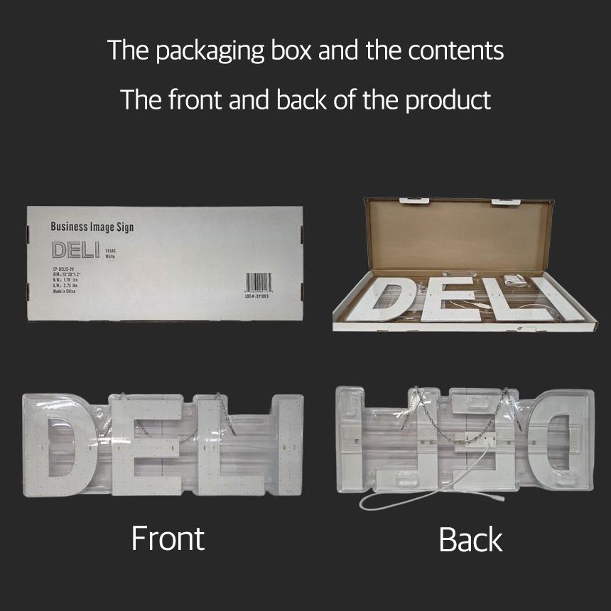 EPL DELI White, LED 2G Blinking Sign, Eye-Catching, Super Bright, 10"x28", Remote, Business decor, Storefront display, Restaurant signage
