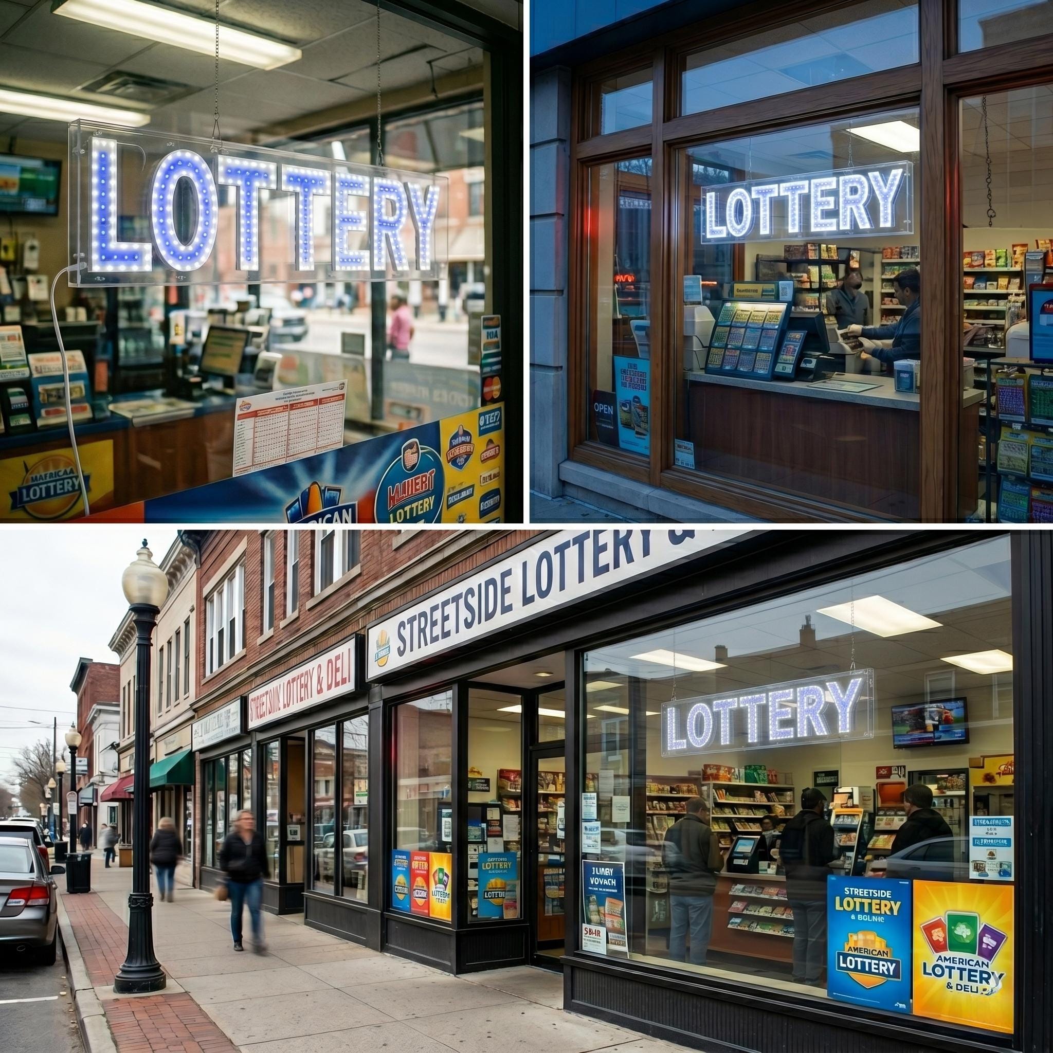EPL Lottery blue, LED 1G on-off sign, eye-catching sign, Super Bright, 7"x32", Business Window Display & Advertising Board, Storefront Light