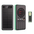 SOLEVCG 10000mAh Solar Power Bank with Flashlight & 3 Built-in Cables, Fast Charging Battery for iPhone, Samsung, Camping and Emergency Use