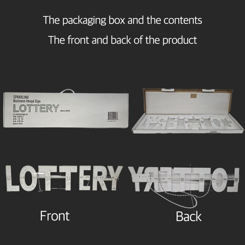EPL Lottery green, LED 3G Sparkling sign, Eye-catching sign, Super Bright, 7"x32", Remote Control & Business Decor, Shop Advertising Display