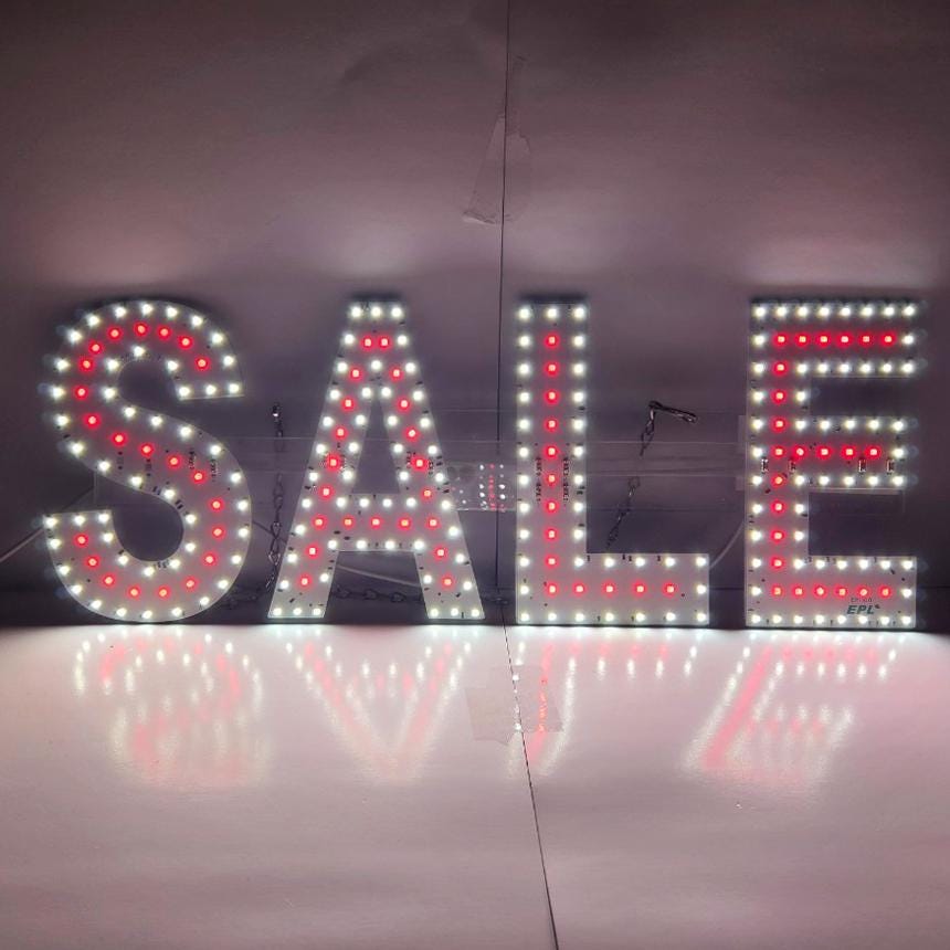 EPL SALE Red, LED 3G Sparkling Sign, Eye-Catching, Super Bright, 8"x22", Remote, Business decor, Storefront display, Restaurant signage
