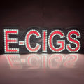 EPL E-CIGS Red, LED 2G Blinking Sign, Eye-catching Sign, Super Bright, 9"x30", Remote Control, Vape&Smoke Business decor, Storefront display