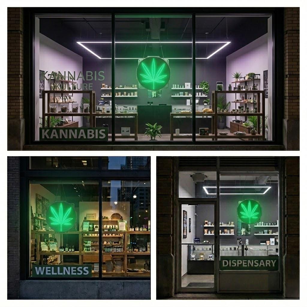 EPL LEAF Green, LED 3G Sparkling sign, Eye-catching sign, Super Bright, 15"x15", Remote Control & Business decor, Storefront display
