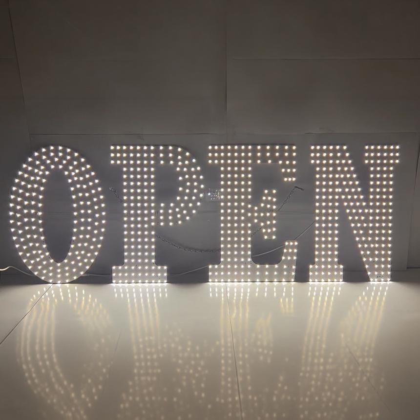 EPL OPEN Warm white, LED 3G Sparkling Sign, Eye-catching, Super Bright, 3Size Remote, Business decor, Storefront display, Restaurant signage