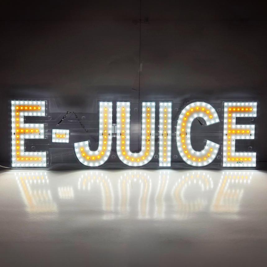 EPL E-JUICE Yellow, Led 2G Blinking Sign, Eye-catching, Super Bright, 8"x30", Remote, Vape Shop, Smoke Business decor, Storefront display
