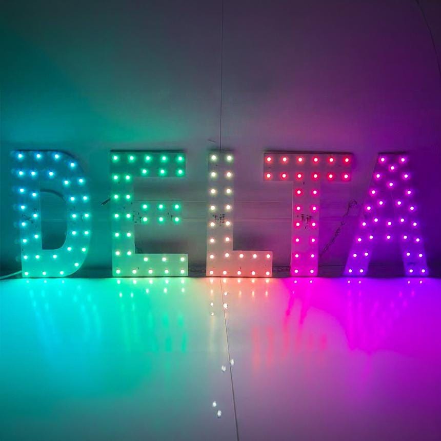 EPL DELTA RGBW Wave, Led 4G Full-color changes sign, Eye-catching sign, Super Bright, 9"x30", Remote, Business decor, Storefront display