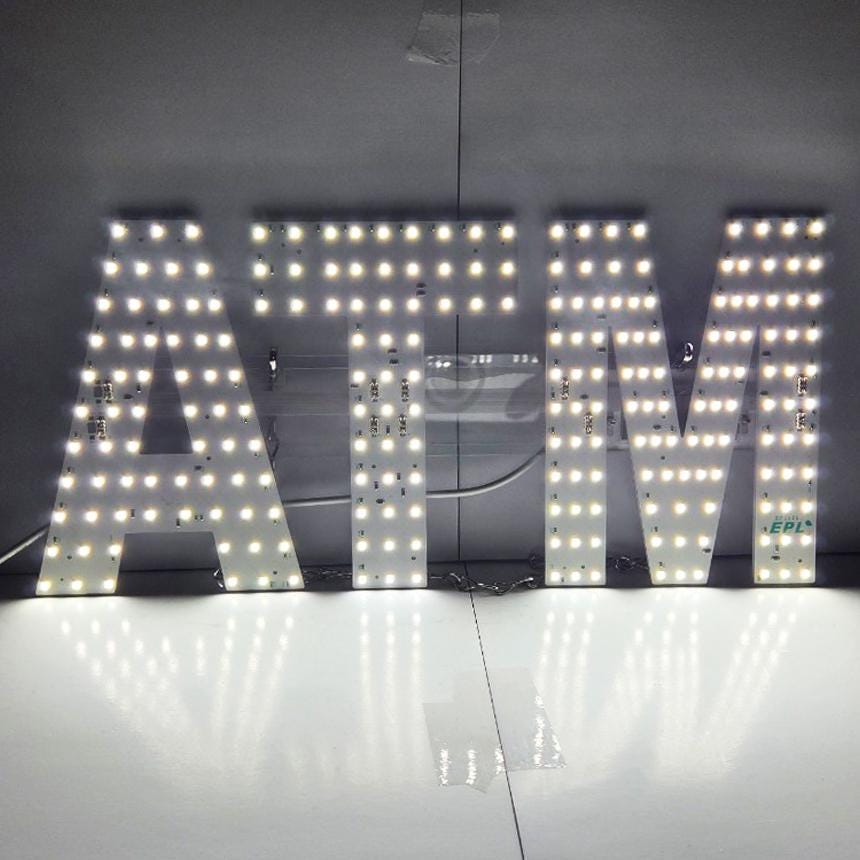 EPL ATM White, LED 3G Sparkling sign, Eye-catching, Super Bright, 7"x15", Remote Control & Business decor, Storefront display, signage