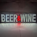 EPL Beer&Wine White/Red, LED 2G Blinking Sign, Eye-Catching, Super Bright, 7"x32", Remote, Business decor, Storefront display, Restaurant