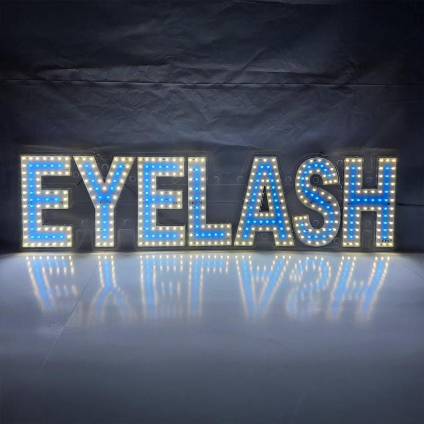 EPL EYELASH Blue, LED 1G On-off Sign, Eye-catching sign, Super Bright, 8"x30", Professional Beauty Studio Business decor, Storefront display