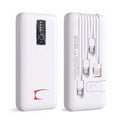 SOLEVCG PB-WH, 10000mAh Portable Power Bank with Built-in 3 Cables, Slim Fast Charging External Battery Pack for iPhone, Android, Samsung