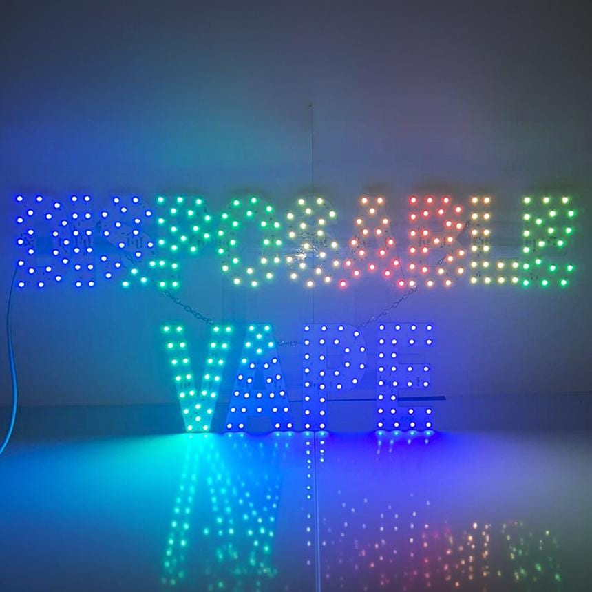 EPL Disposable Vape RGBW Wave, LED 4G Full-color changes sign, Eye-catching, Super Bright, 13"x30", Remote, Storefront display