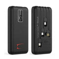 SOLEVCG PB-BLK, 10000mAh Portable Power Bank with Built-in 3 Cables, Slim Fast Charging External Battery Pack for iPhone, Android, Samsung