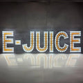 EPL E-JUICE Yellow, LED 3G Sparkling Sign, Eye-catching, SuperBright, 8"x30", Remote, Business decor, Storefront display, Restaurant signage