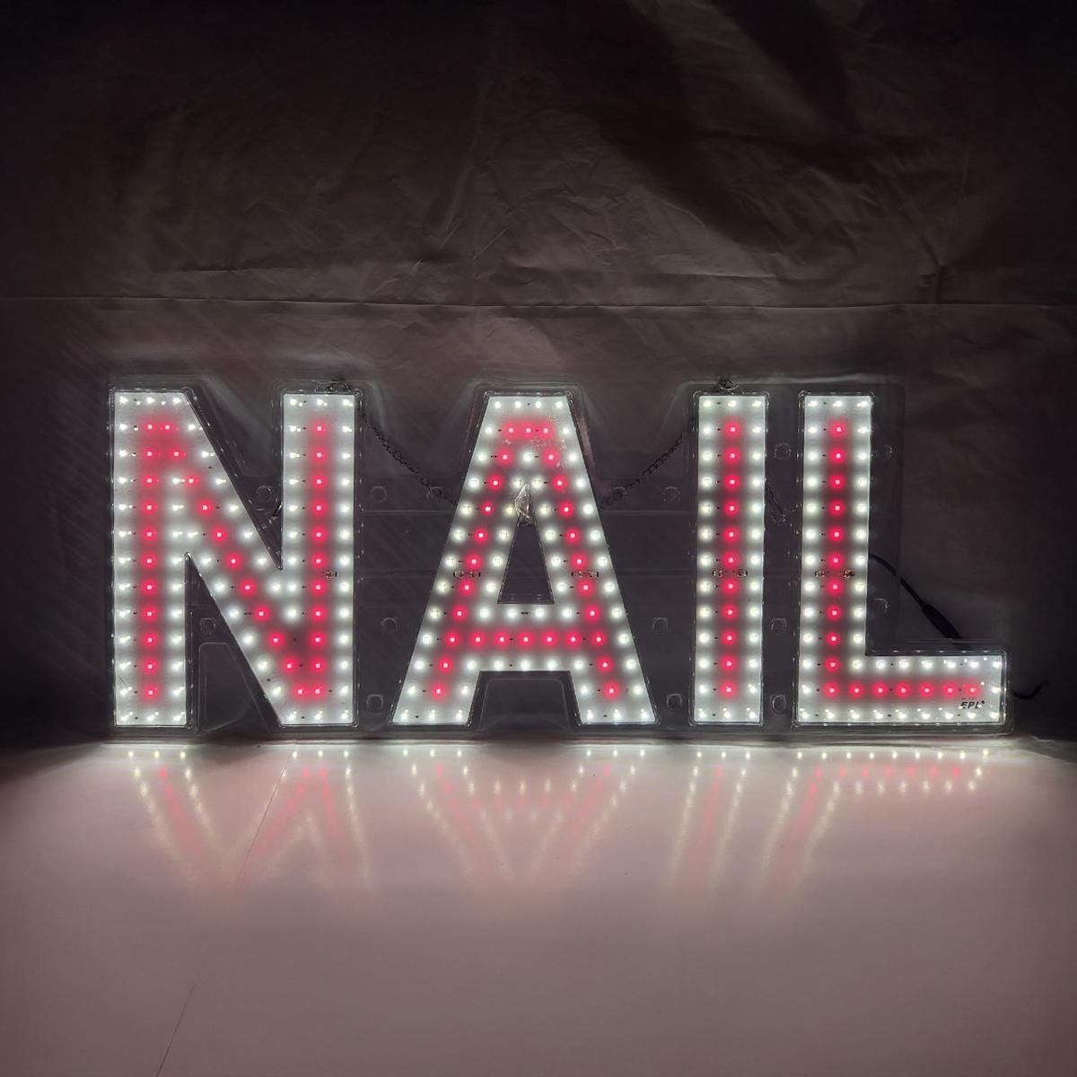 EPL NAIL Red, LED 1G On-Off sign, Eye-Catching, Super Bright, 10"x28", Beauty Salon, Manicure Shop Business decor, Storefront display