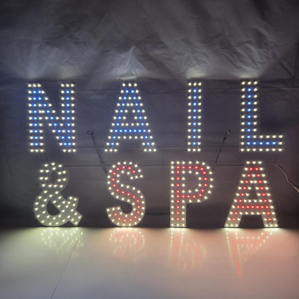 EPL NAIL&SPA Blue/Red, Led 1G On-Off Sign, Eye-Catching, Super Bright Business Decor, 14x24, Beauty Salon Business decor, Storefront display