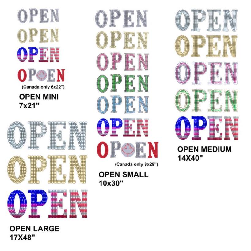 EPL OPEN Us Flag, LED 3G Sparkling Sign, Eye-catching Sign, Super Bright, 2 Size, Remote Control, Business decor, Storefront display