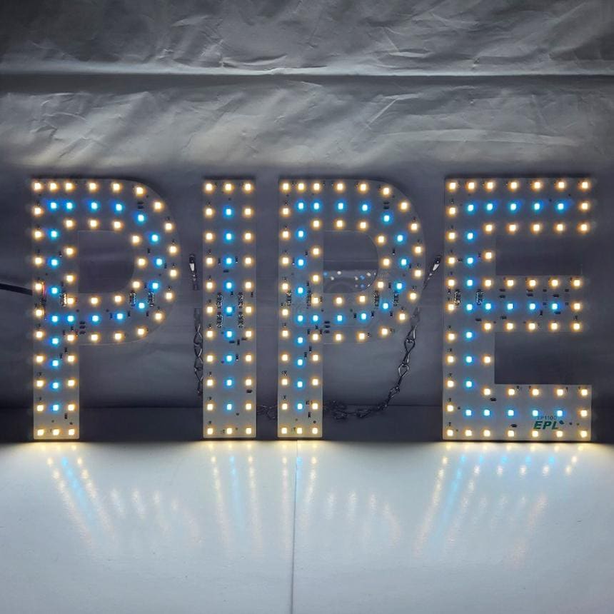 EPL PIPE Blue, LED 1G On-Off Sign, Eye-Catching Sign, Super Bright, 7"x20", Steady Illumination & Easy Installation Business Window Display
