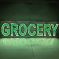 EPL GROCERY Green, LED 2G Blinking Sign, Eye-Catching, Super Bright, 8"x32", Remote & Business Decor - Shop Window, Storefront Display