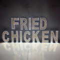 EPL FRIED CHICKEN Yellow, Led 2G Blinking Sign, Eye-Catching, Super Bright, 13"x30", Remote, Business decor, Storefront display, Restaurant