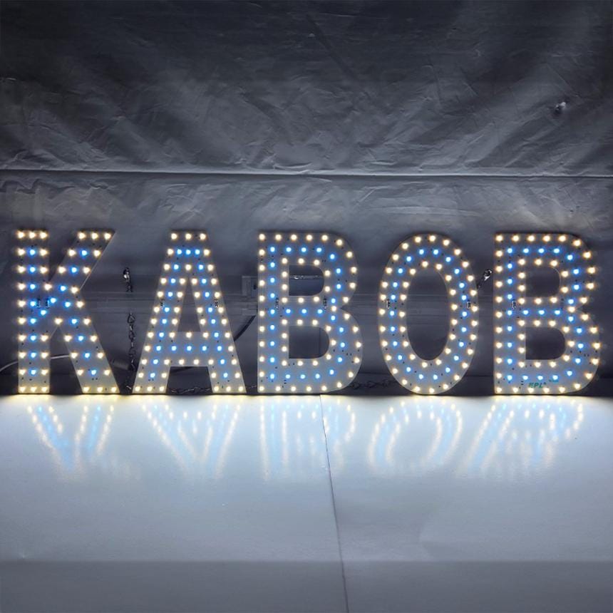 EPL KABOB Blue, LED 2G Blinking Sign, Eye-catching Sign, Super Bright, 7"x26", Remote Control, Restaurant Food Decor, Shop Window Display