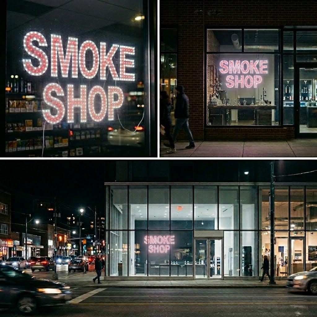 EPL SMOKE SHOP Red, Led 3G Sparkling Sign, Eye-catching Sign, Super Bright, 15"x24" & 20"x30", Remote, Business decor, Storefront display